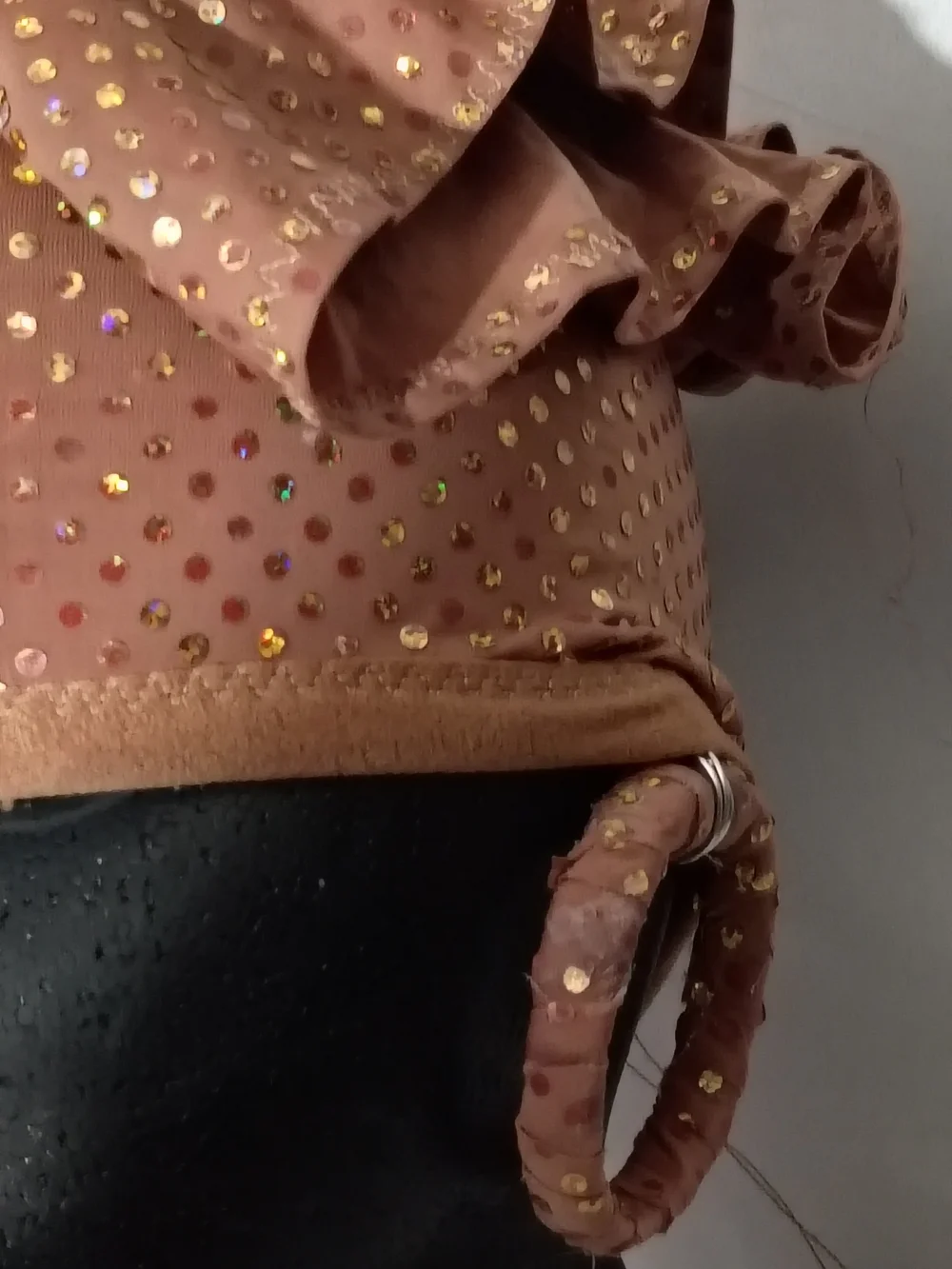 Women’s Fashion Headscarf with Gold Dots - Pink Brown